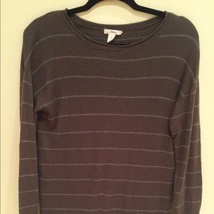 Caslon Olive Striped Long Sweater